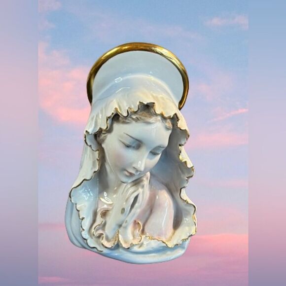 Vintage Emanuele Fontanini Italy Madona Virgin Mary porcelain figurine